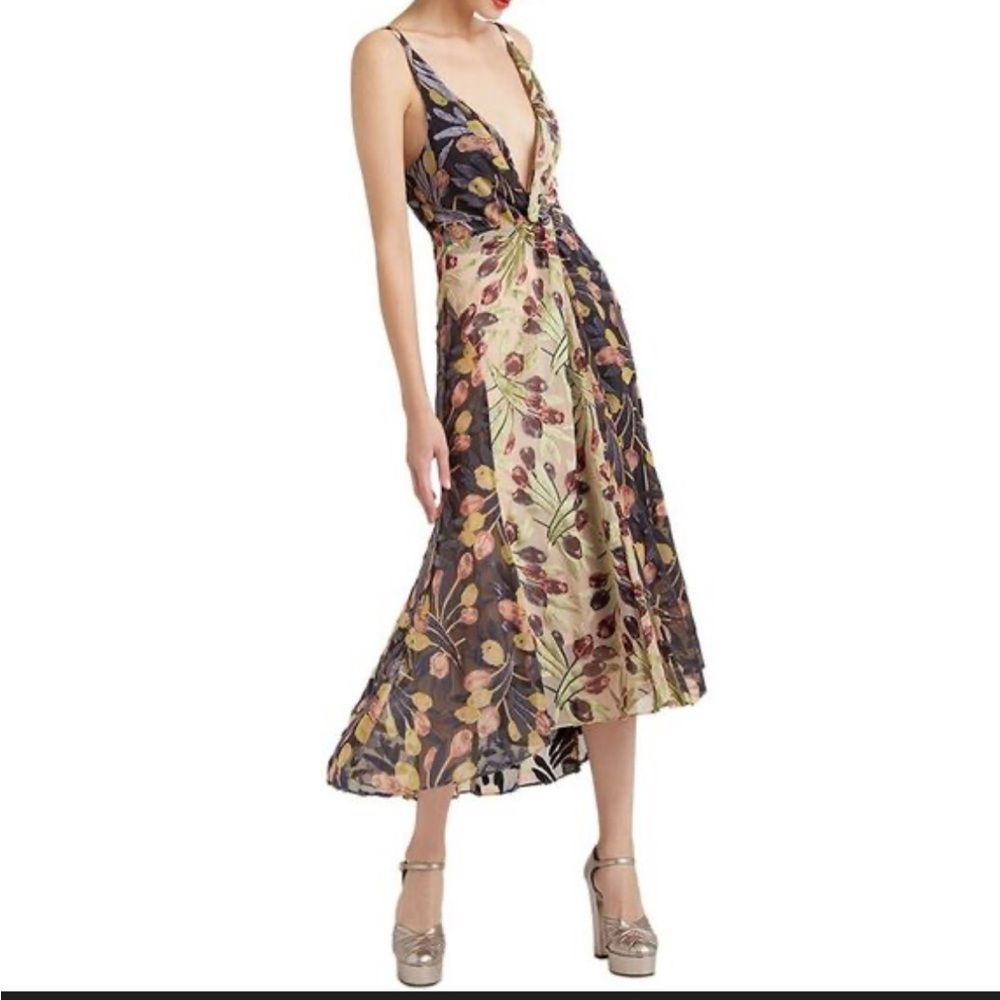 Cinq à Sept Multicolor Floral Midi Dress